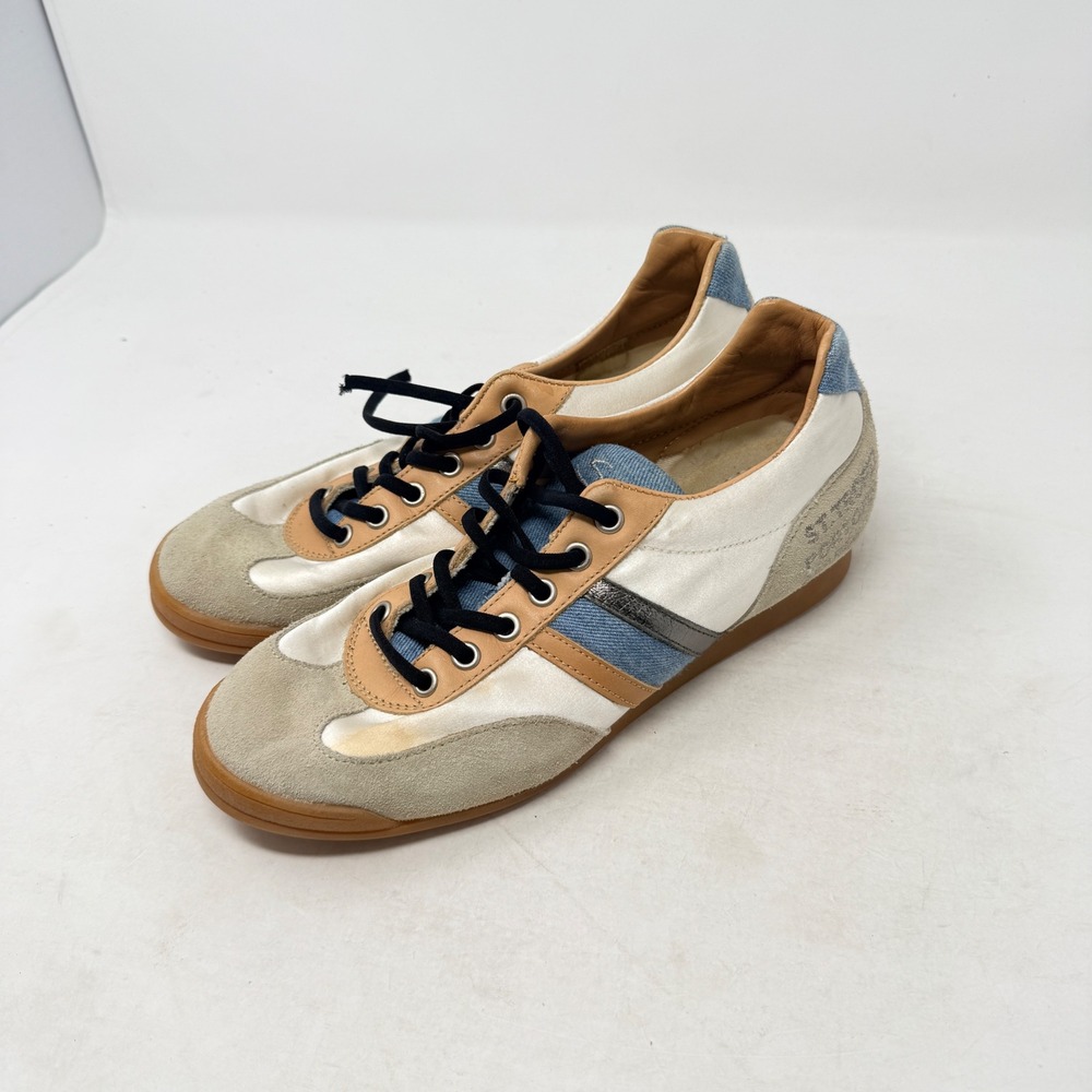 Serafini Luxury‎ Sport Sneakers Multicolor 38 Made in Italy Mixed Media Leather